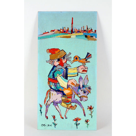 "Three Friends" by Jovan Obican, Oil Painting on Board, 24x12