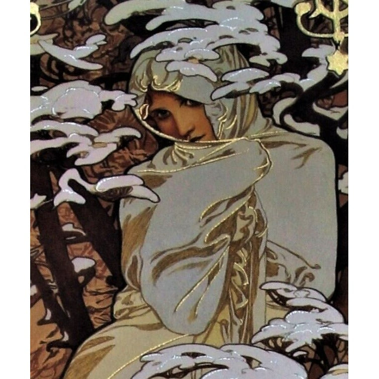 The Seasons: Winter (1900) by Alphonse Mucha Signed LE No. 127/475 Giclée