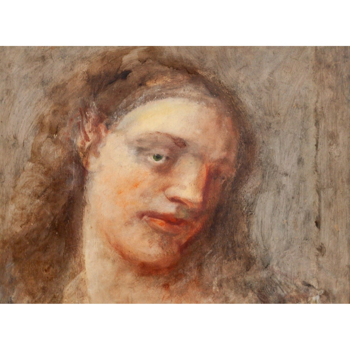 Portrait of Woman by Nicolas Carone Oil on Canvas 33" x 30.5" 1986