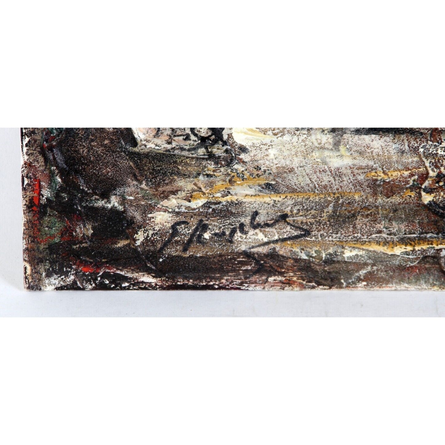 "Untitled" by Zvi Raphaly, Marketplace, Oil Painting on Board, 20x16