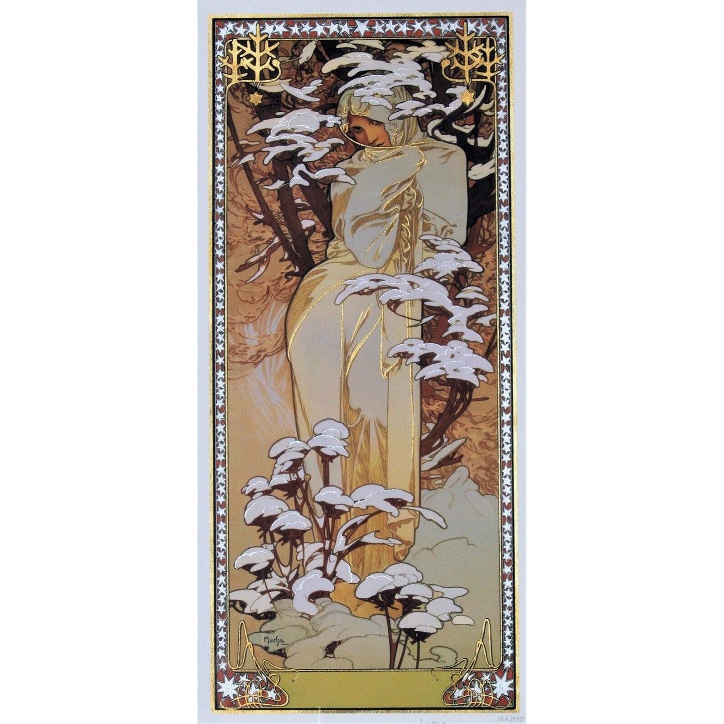The Seasons: Winter (1900) by Alphonse Mucha Giclée Signed LE No. 152/475