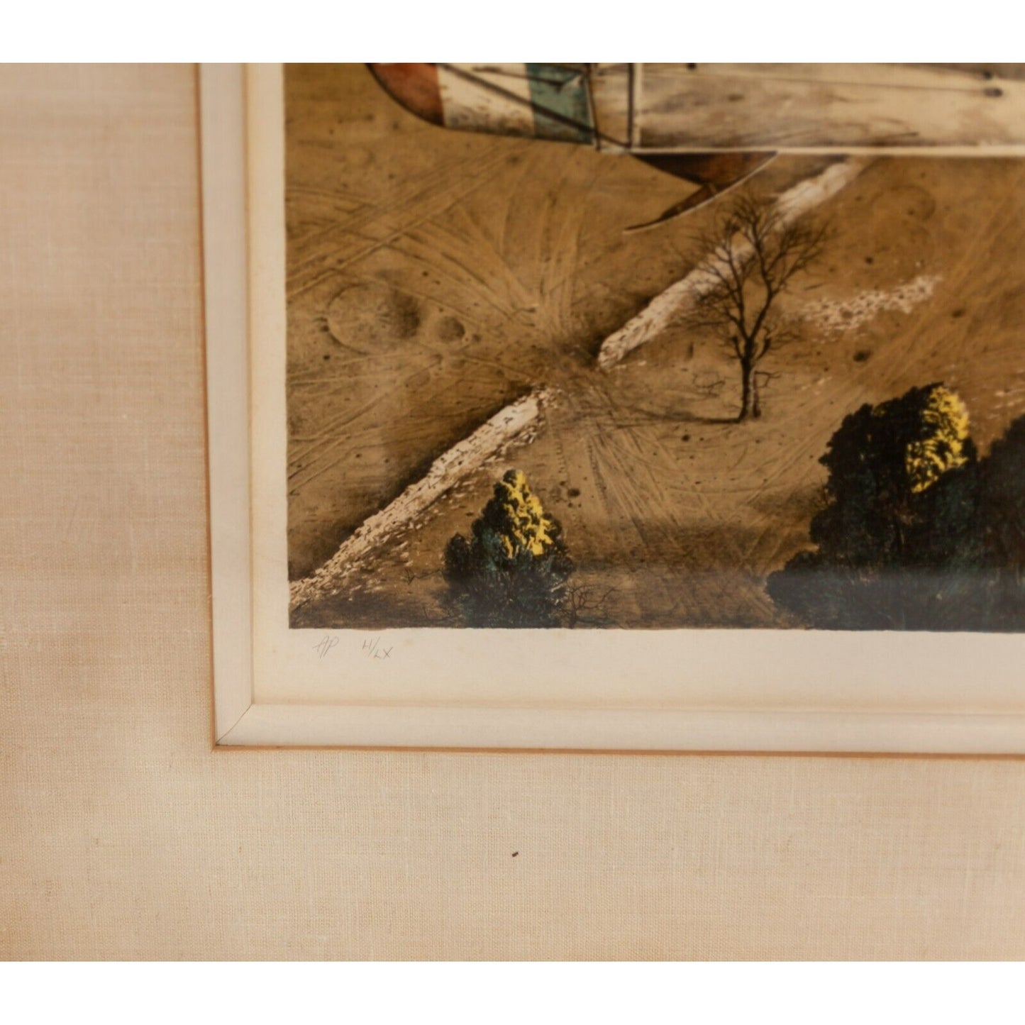 Biplane Lithograph by Merv Corning Artist Proof LI/LX Framed Signed