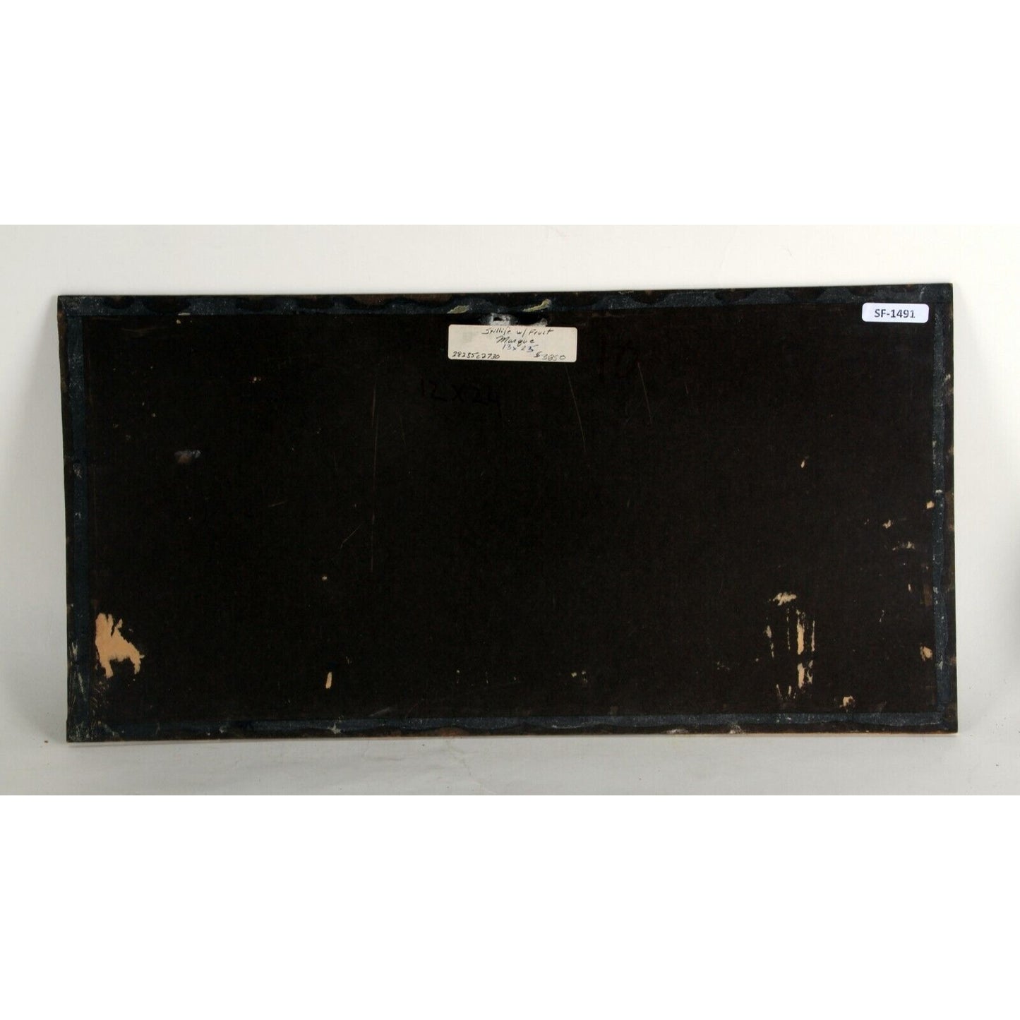 "Still Life with Fruit" by J. Marque, Oil Painting on Board, 13x21