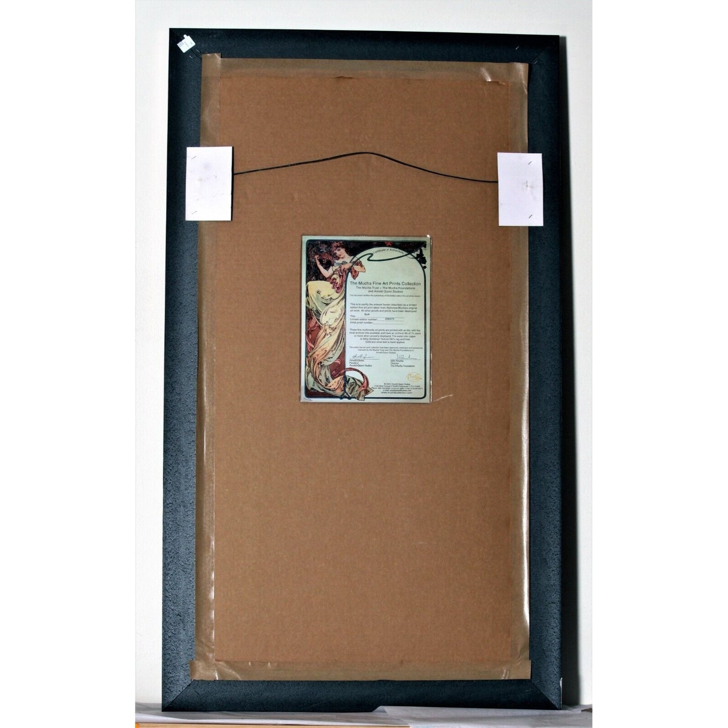 "Feather" 1899, Alphonse Mucha Signed LE No.209/475 Giclée Framed w/ CoA