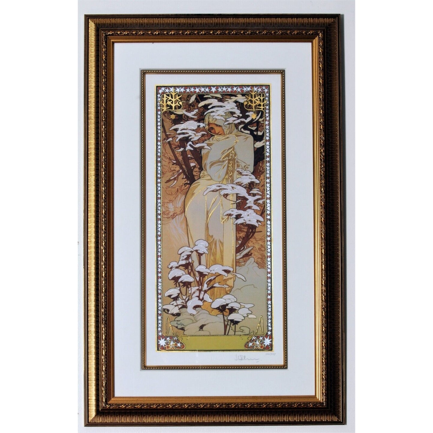 The Seasons: Winter (1900) by Alphonse Mucha Giclée Signed LE No. 152/475