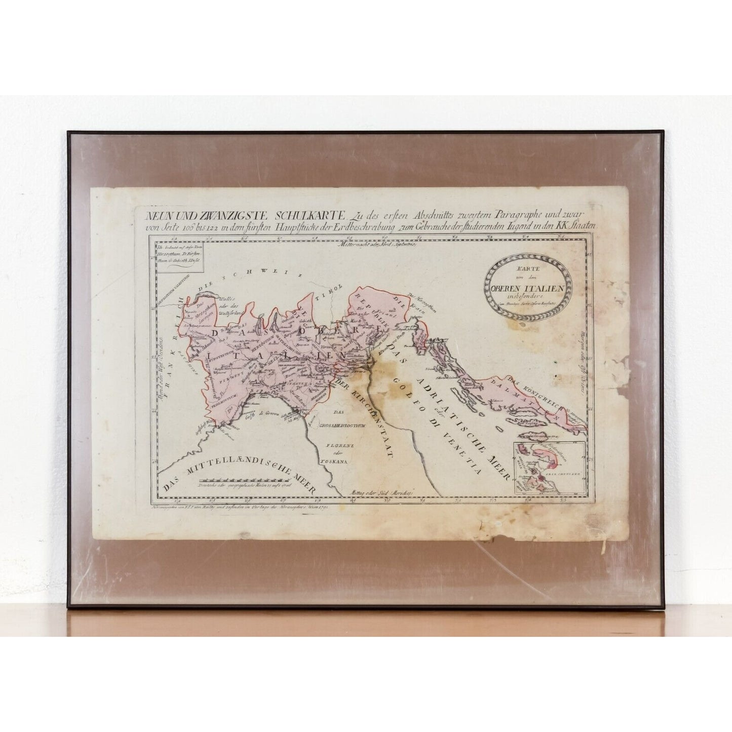 Lot of 6 18th Century Von Reilly European Map Etchings Framed Some Damage