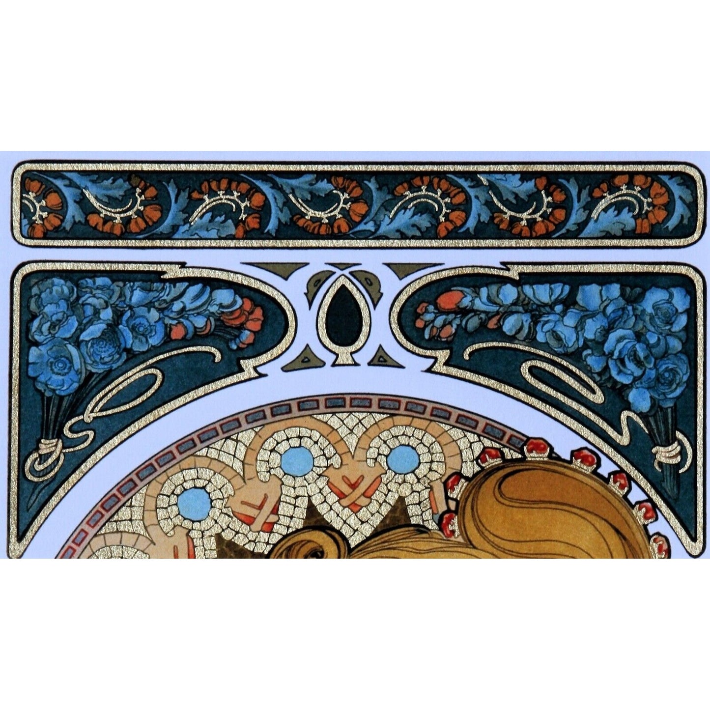 "Feather" 1899, Alphonse Mucha Signed LE No.209/475 Giclée Framed w/ CoA