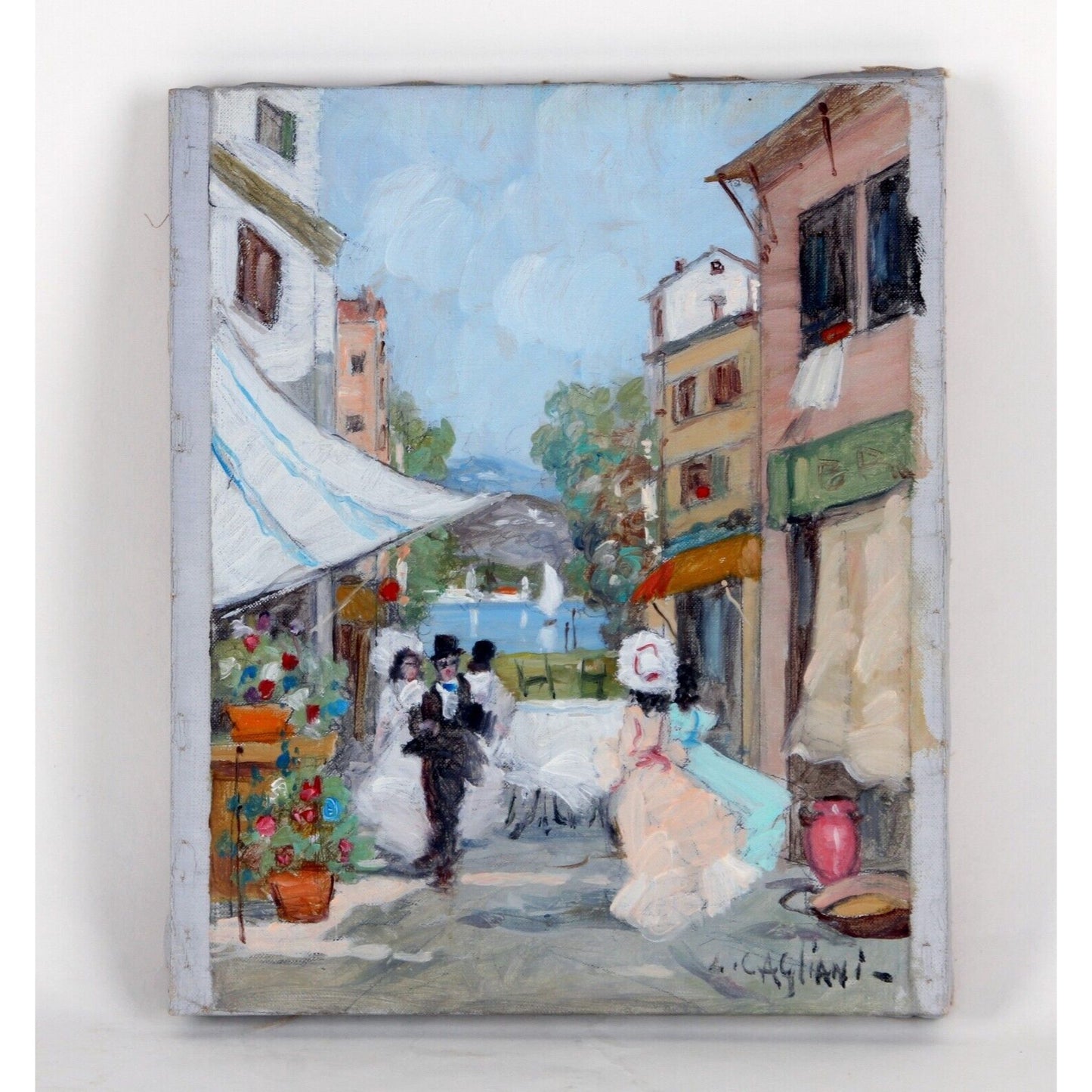 UNTILTED OIL ON CANVAS UNFRAMED BY A. GAGLIANI 10" x 12"