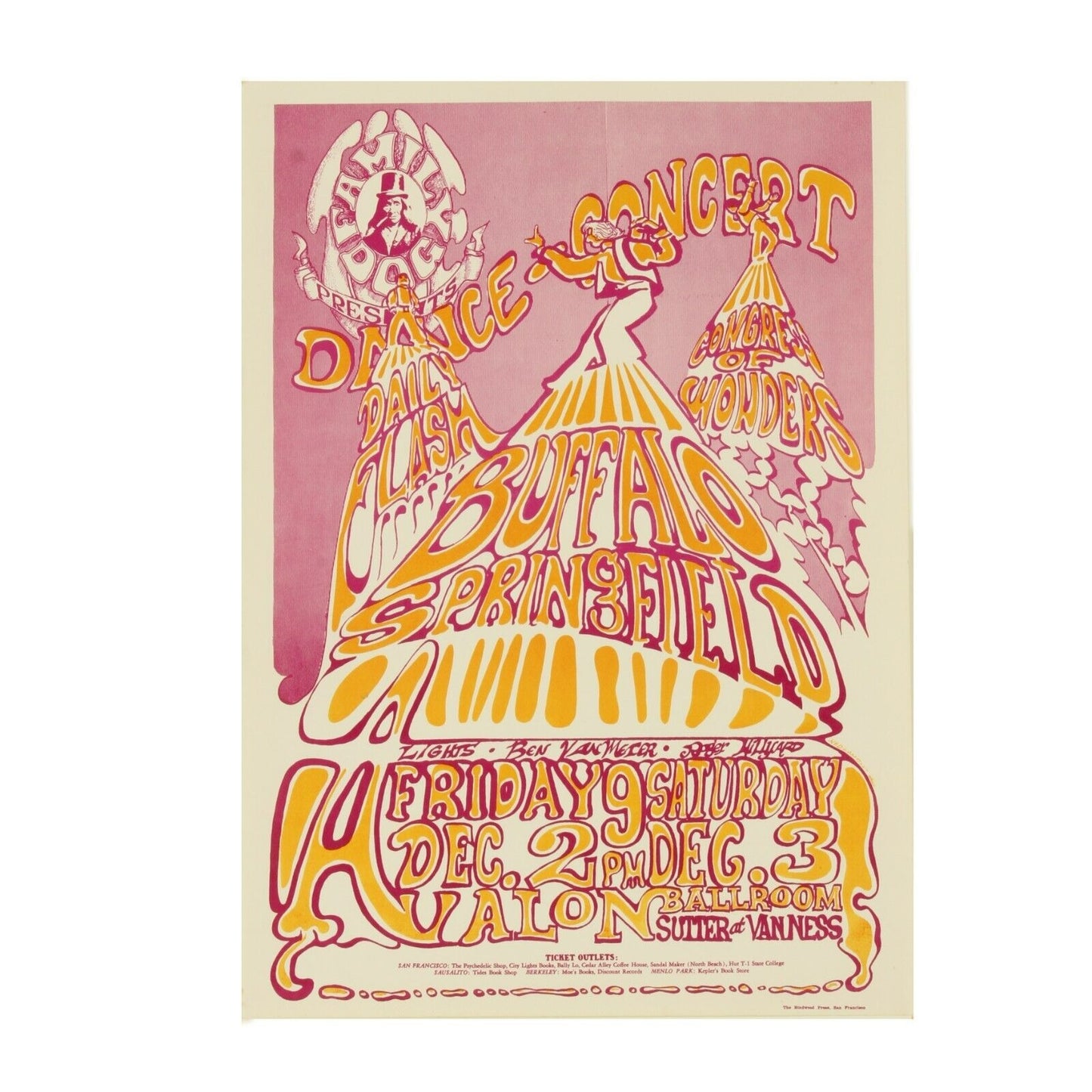 Buffalo Avalon Dance Concert Psychedelic Poster 1966 Original 20 x 14