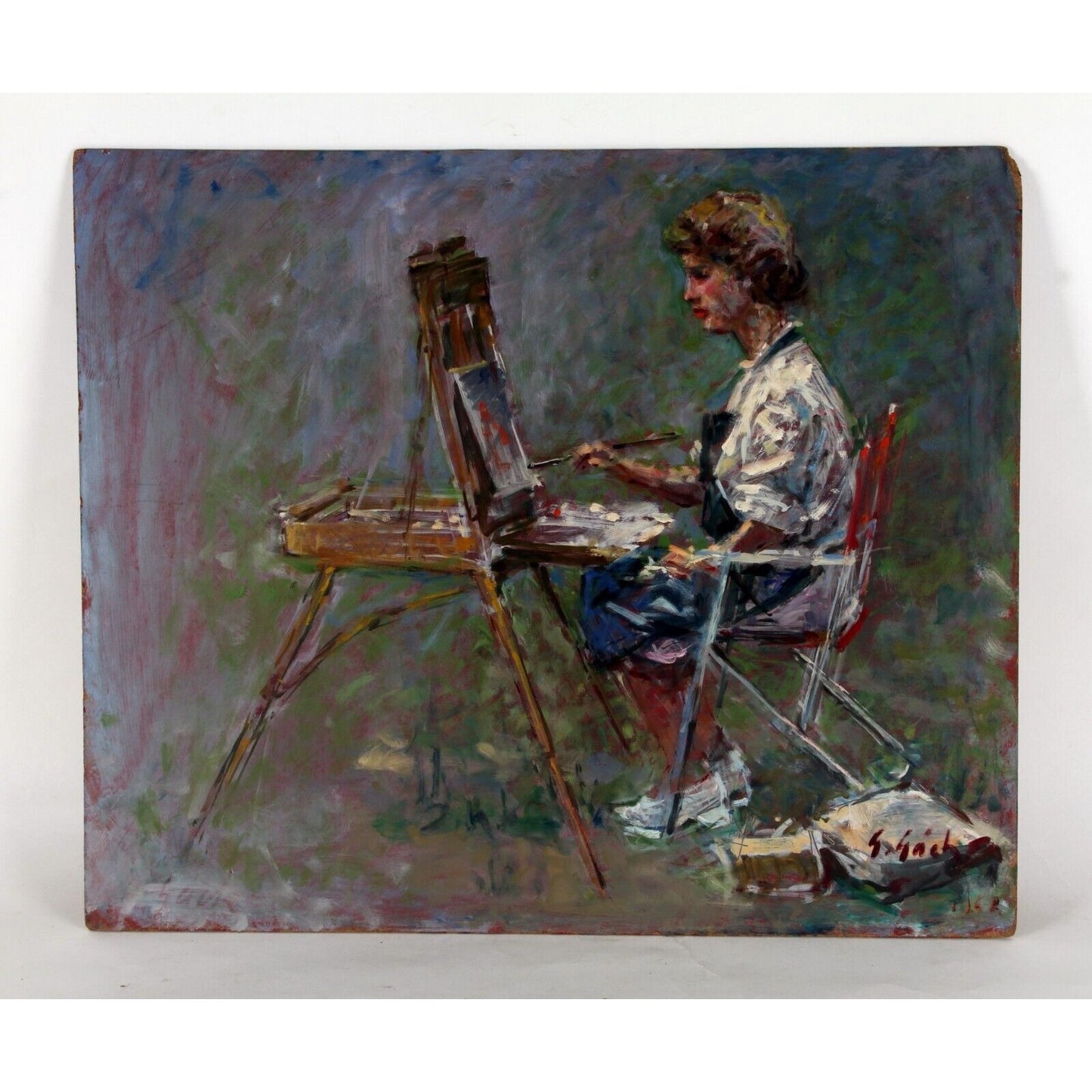 "The French Easel" by G. Gach, Oil Painting on Board, 20x24