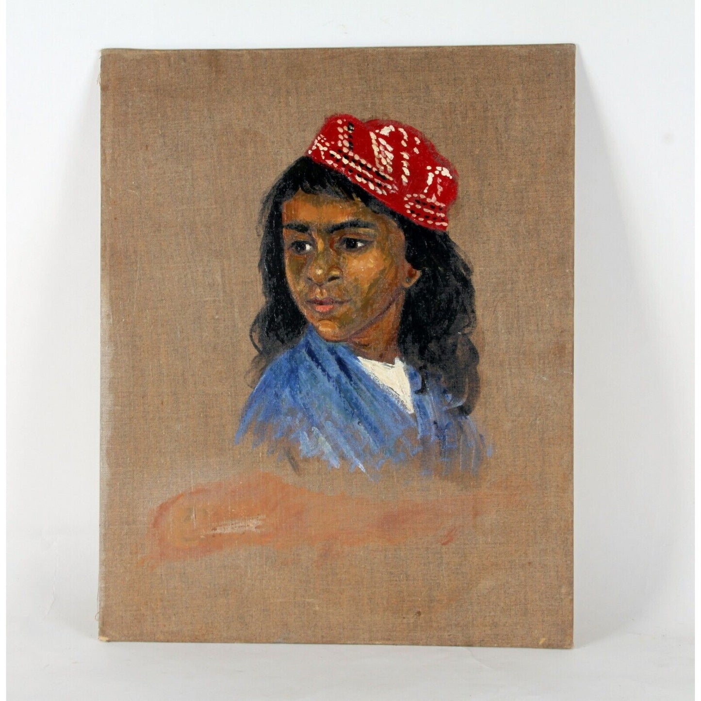 "Untitled" by Breis, Portrait of a Persian Girl, Oil Painting on Board, 20x16