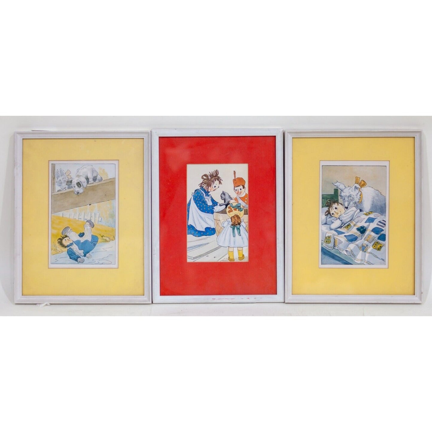Lot of 3 Framed Raggedy Ann Prints by Johnny Gruelle Gorgeous!