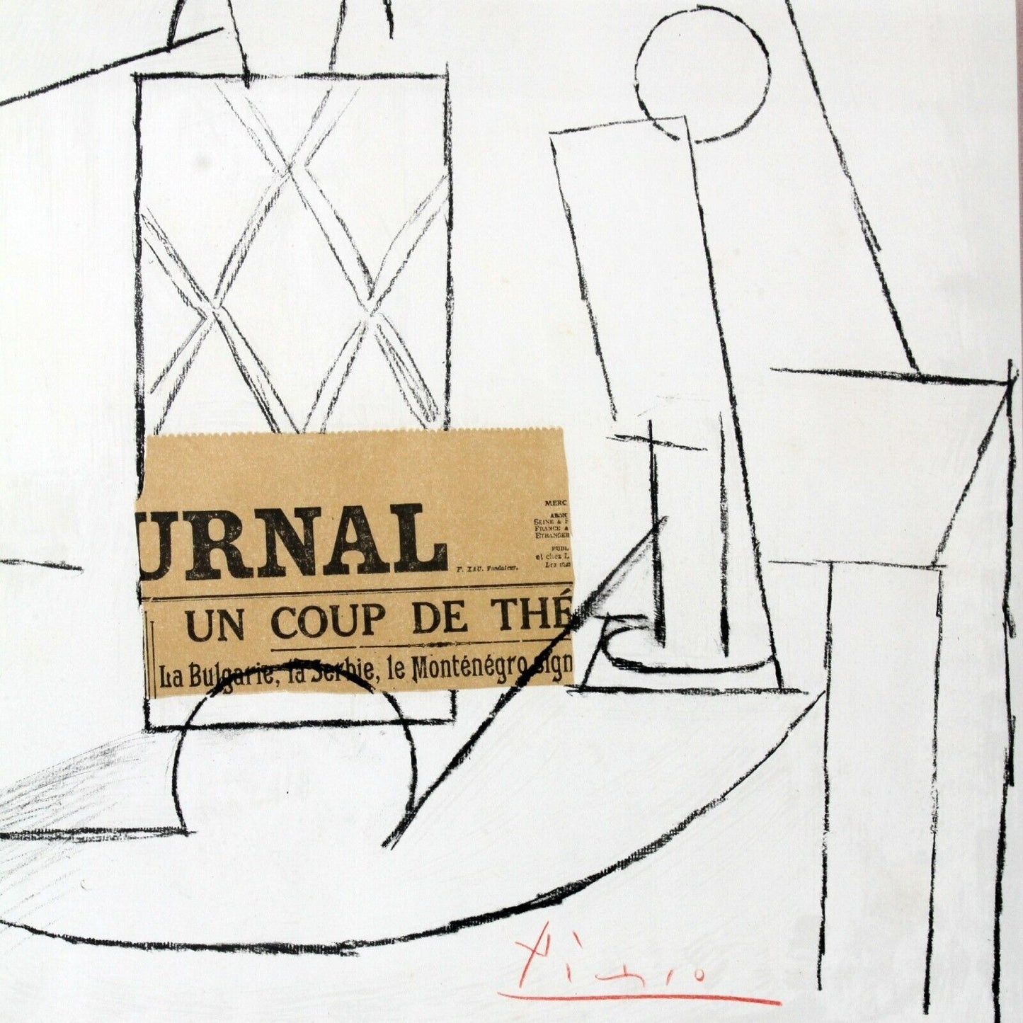 Picasso Papiers Collés Dessins by Pablo Picasso 1956 Gallery Exhibition Poster