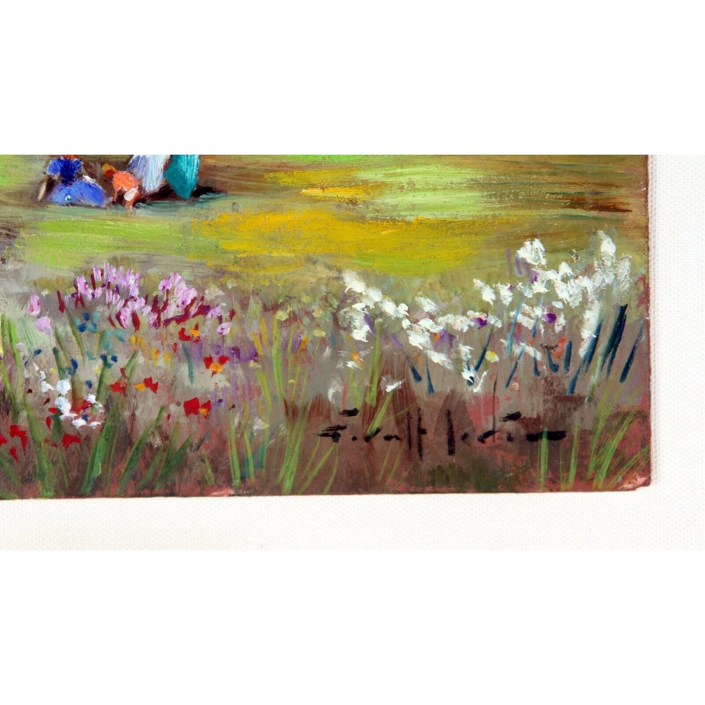 "Sunday at the Park" by Lerin Oil on Canvas Framed 24x20