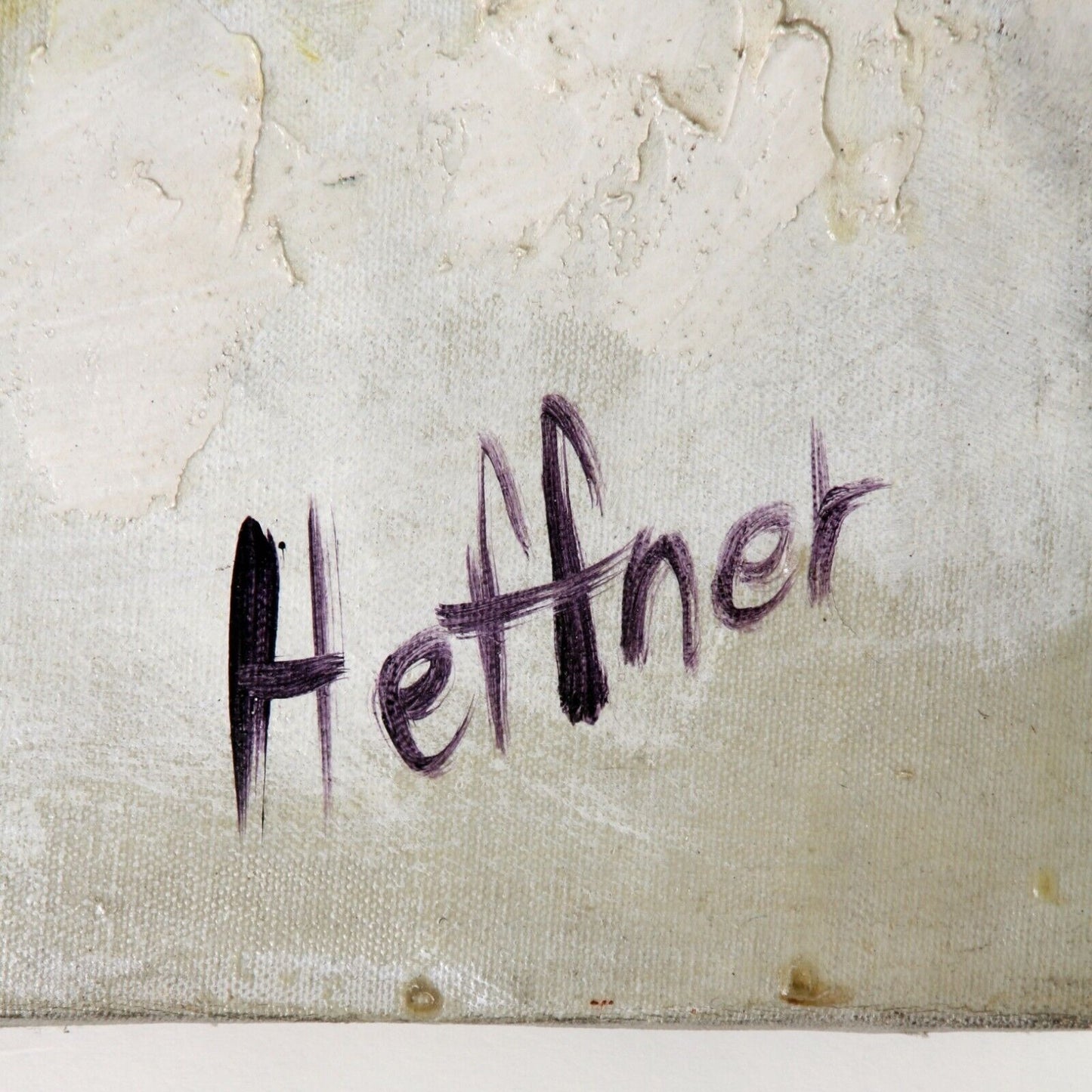 Lynne Heffner: Untitled - Children in Fields of Flowers Oil Painting Signed 1966