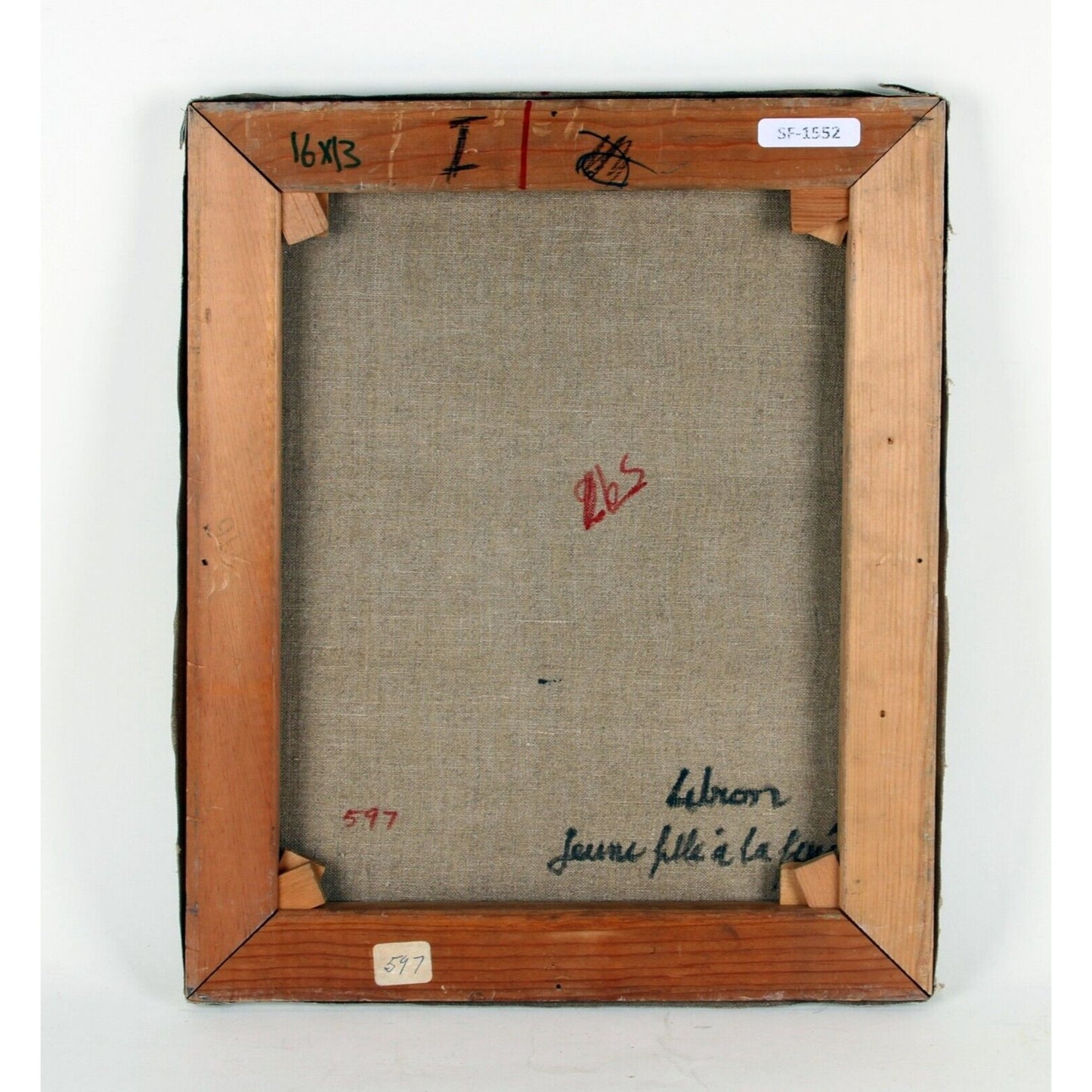 JEUNE FILLE A LA... BY LIBION OIL ON CANVAS 16" x 13" UNFRAMED