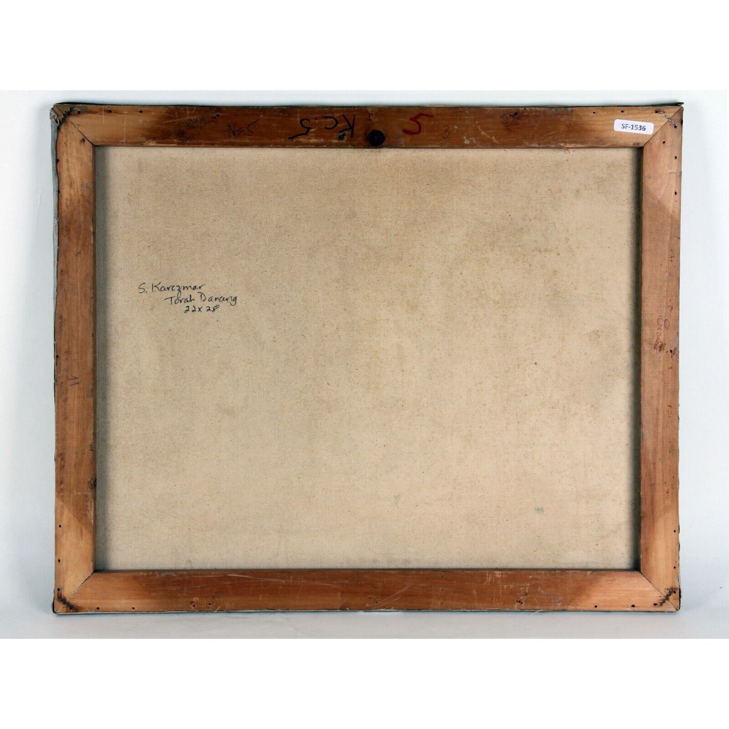 TORAH DANCING BY S. KARCZMAR OIL ON CANVAS 22" x 28" UNFRAMED