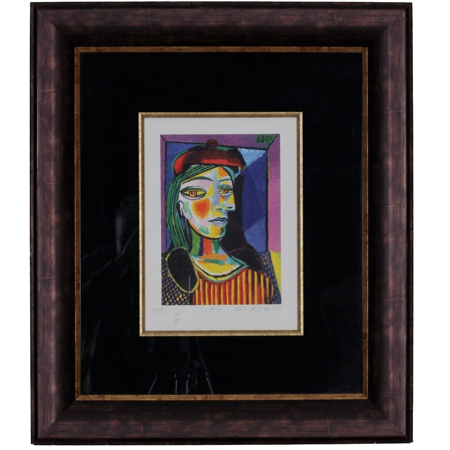 Femme au Beret Rouge (Girl With Red Beret), After Pablo Picasso Chromolithograph
