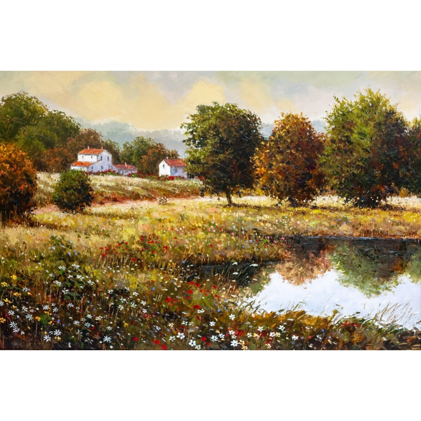 Untitled Landscape Framed Oil Painting signed Alson