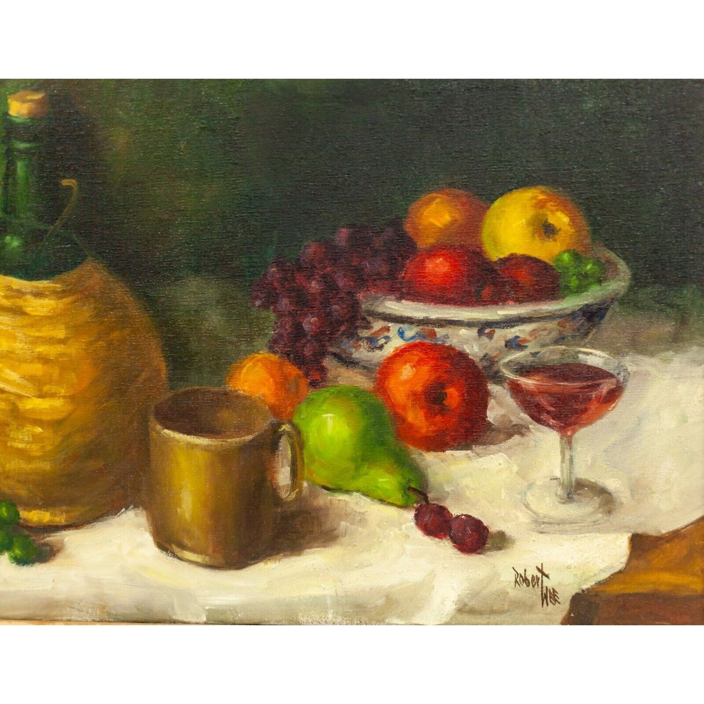 Still Life Oil Painting by California Artist Robert Wee Framed Gorgeous!