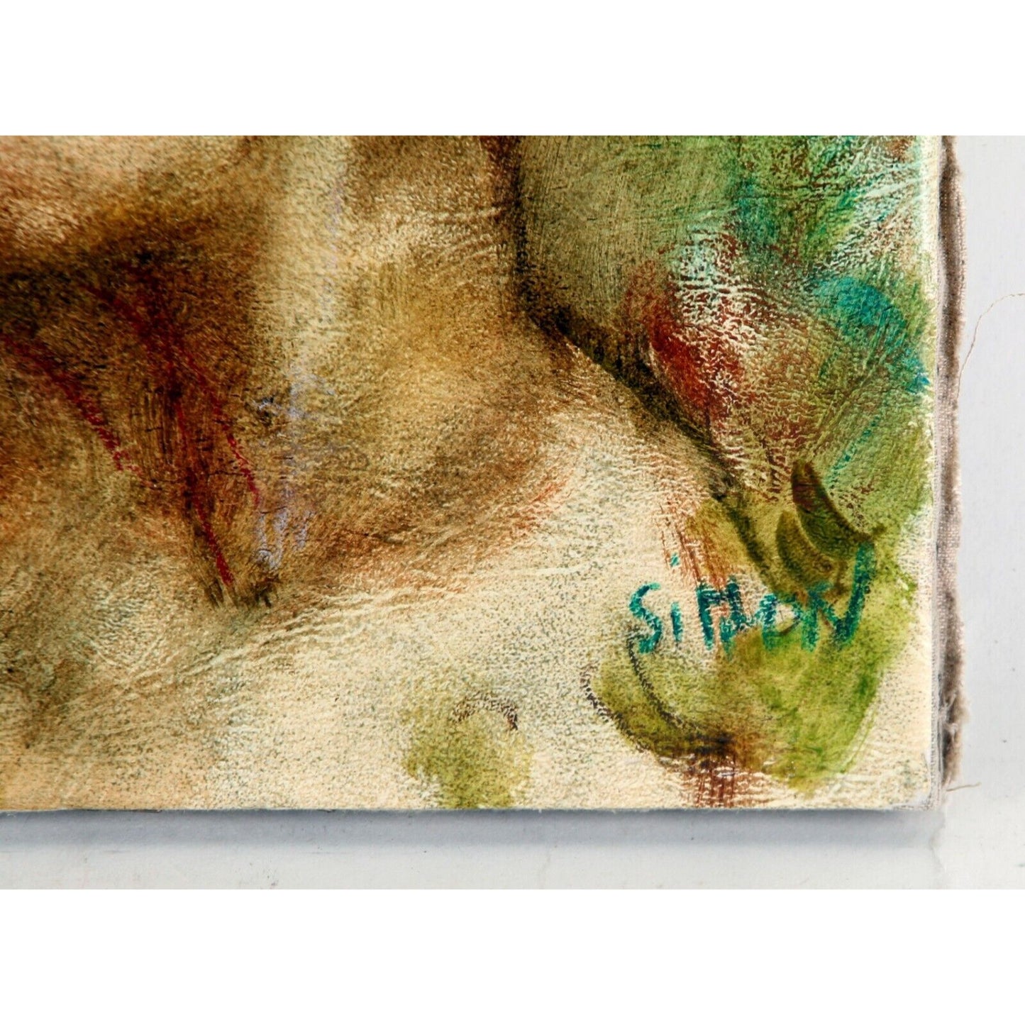 PETIT FAUNE BY BORIS SIMON OIL ON CANVAS UNFRAMED 10 3/4" x 8 3/4" PARIS