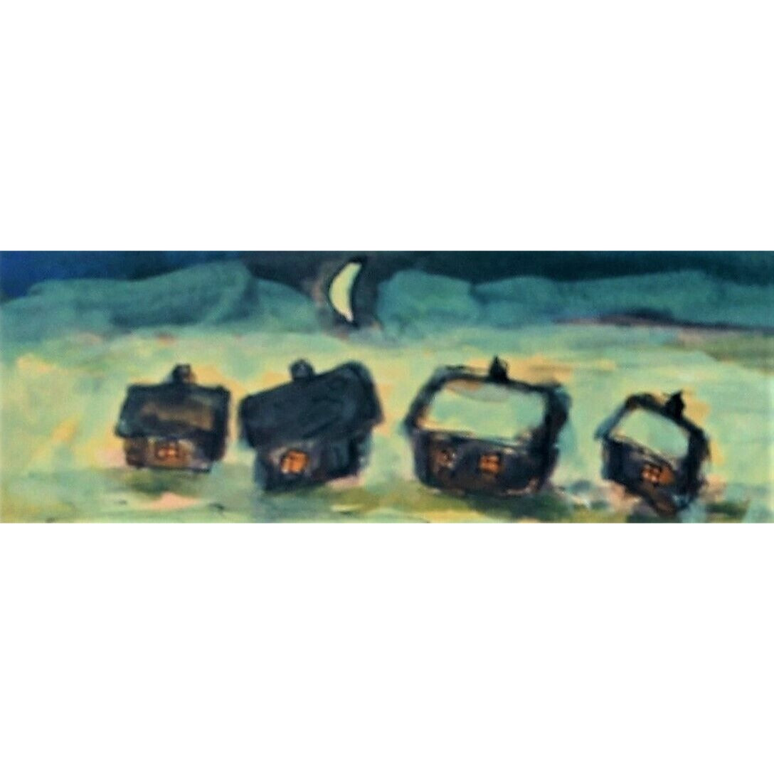 Simon Karczmar: Birkat Halevana (Blessing the New Moon) Oil Painting Signed