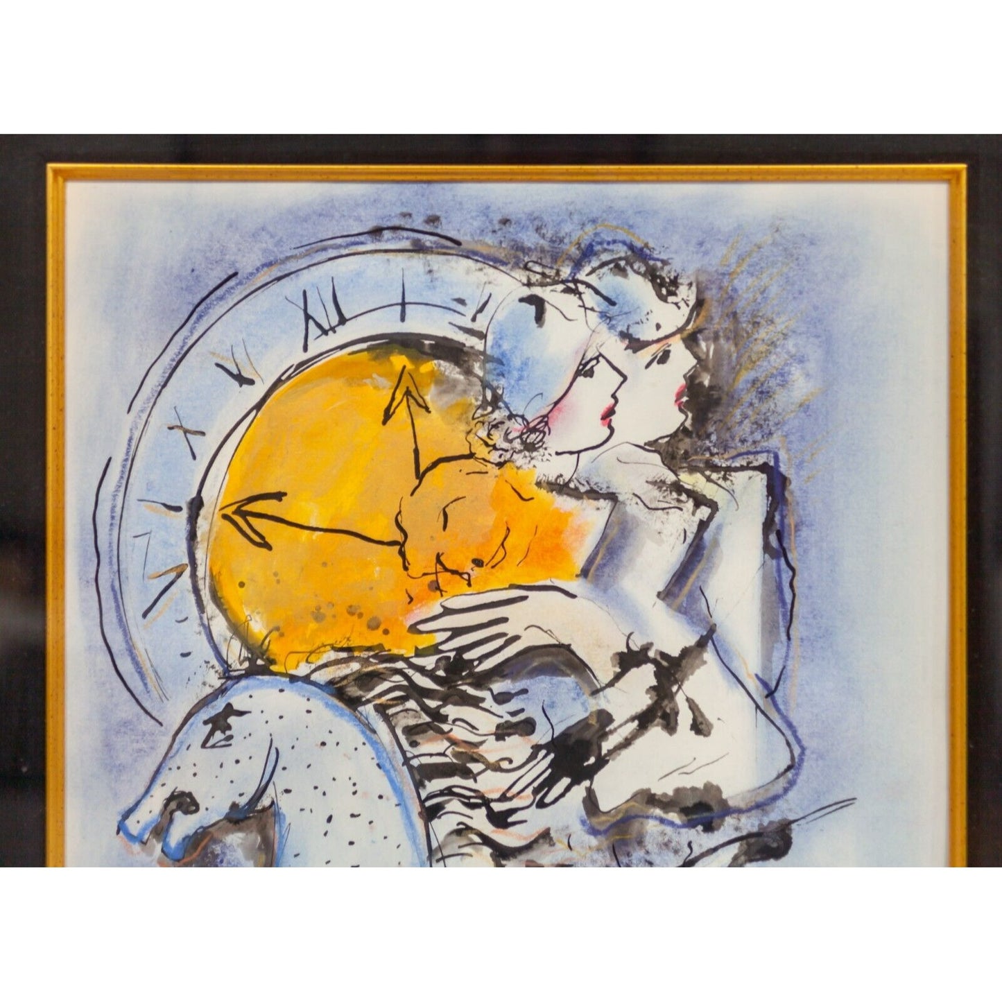 "Time Ride" Original Watercolor Painting by Zamy Steynovitz Framed C. 1979