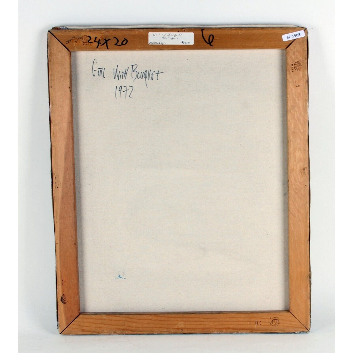 "Girl with Bouquet" by Rodriguez, Oil Painting on Canvas, 24x20