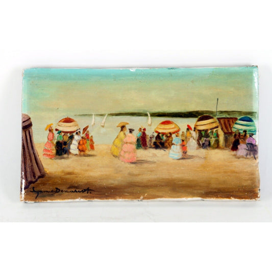 "Sunny Day" (1970) by Suzanne Demarest, Oil Painting on Canvas, 7x12.5