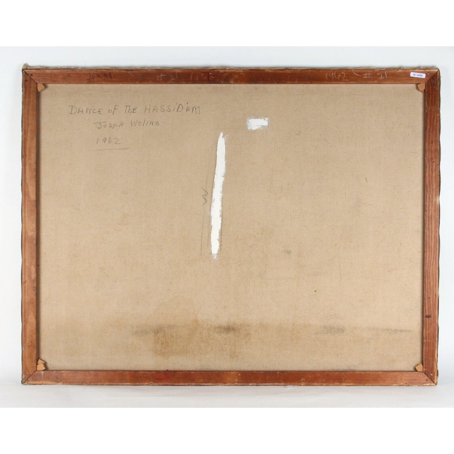 Joseph Wolins: "Dance of the Hassidim" - Oil Painting on Canvas Signed 1962