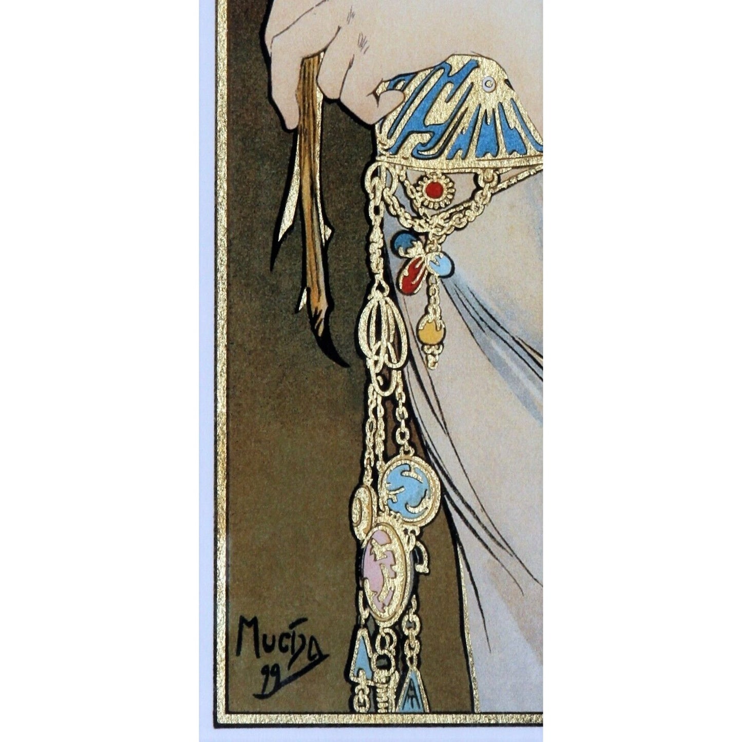 "Feather" 1899, Alphonse Mucha Signed LE No.207/475 Giclée Framed