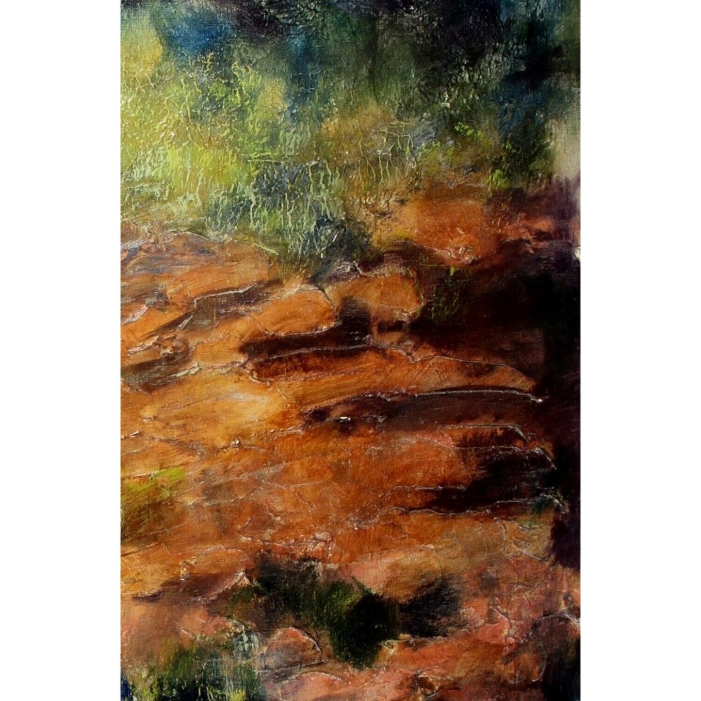 Lynne Heffner: Untitled - Children Playing, Flowers & Trees Oil Painting Signed