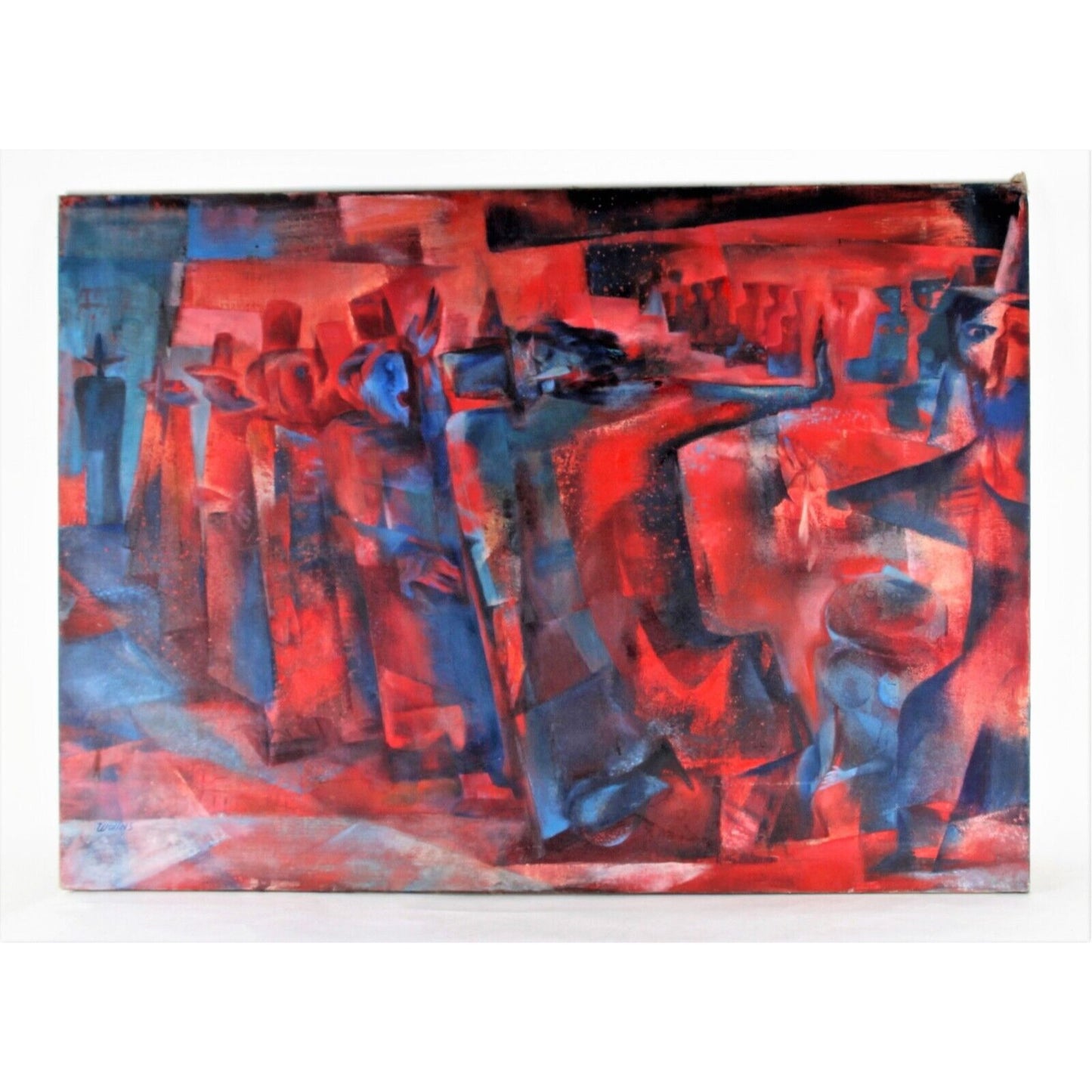 Joseph Wolins: "Dance of the Hassidim" - Oil Painting on Canvas Signed 1962