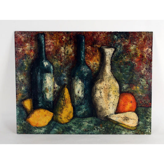 "Still Life" by J. Marque, Oil Painting on Board, 18x24