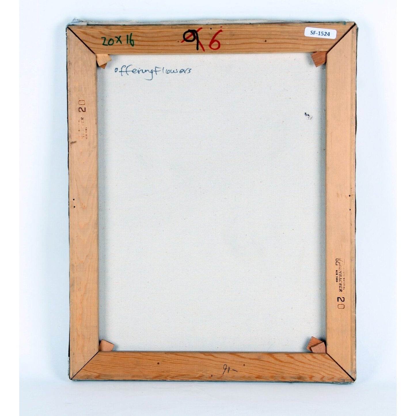 "Offering Flowers" by Celine, Woman with Bouquet, Oil Painting on Canvas, 20x16