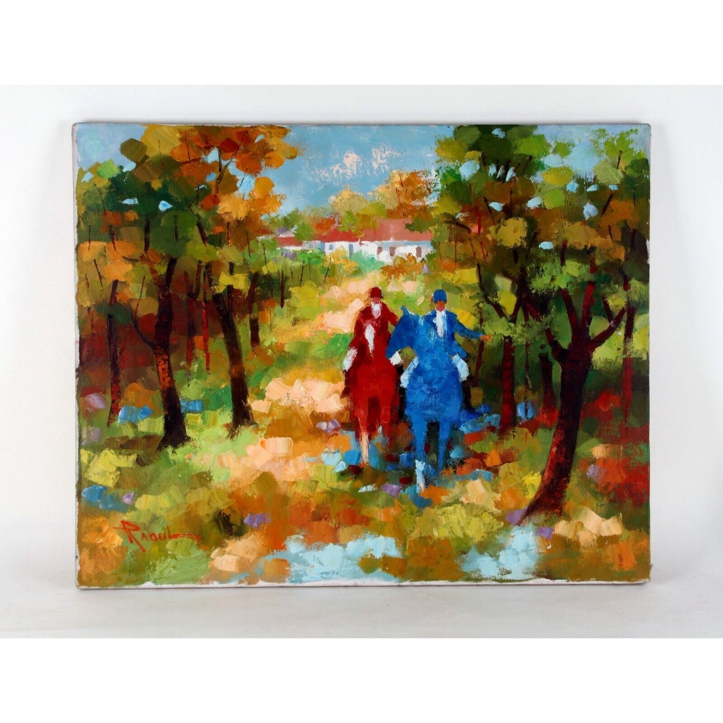 "Untitled" Equestrian by Raoul, Oil Painting on Canvas, 24x30