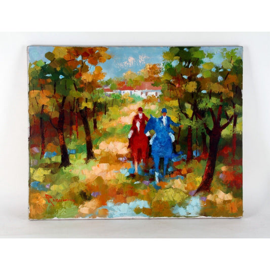 "Untitled" Equestrian by Raoul, Oil Painting on Canvas, 24x30