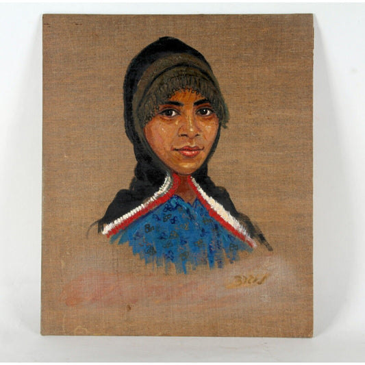"With All My L" by Breis, Moroccan Woman, Oil Painting on Board, 20x16