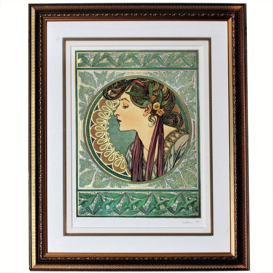 Laurel (1901) by (After)Alphonse Mucha Signed LE Artist Proof AP No.1 Giclée