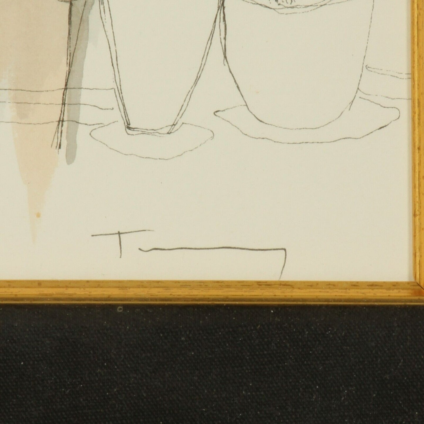 Untitled Watercolor #36 by Itzchak Tarkay Framed w/ CoA