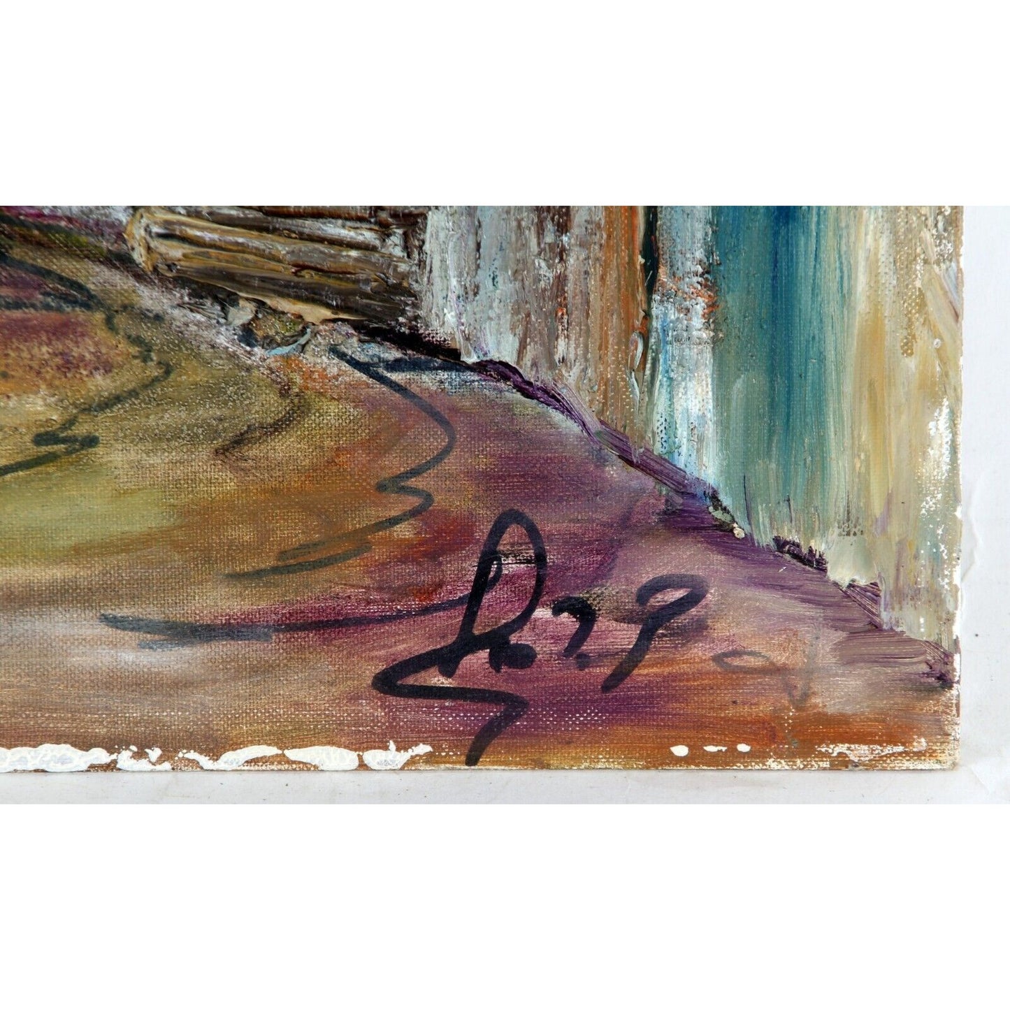 "Vielle a Jerusalem" (1966) by S. Raphael, Oil Painting on Board, 20x16