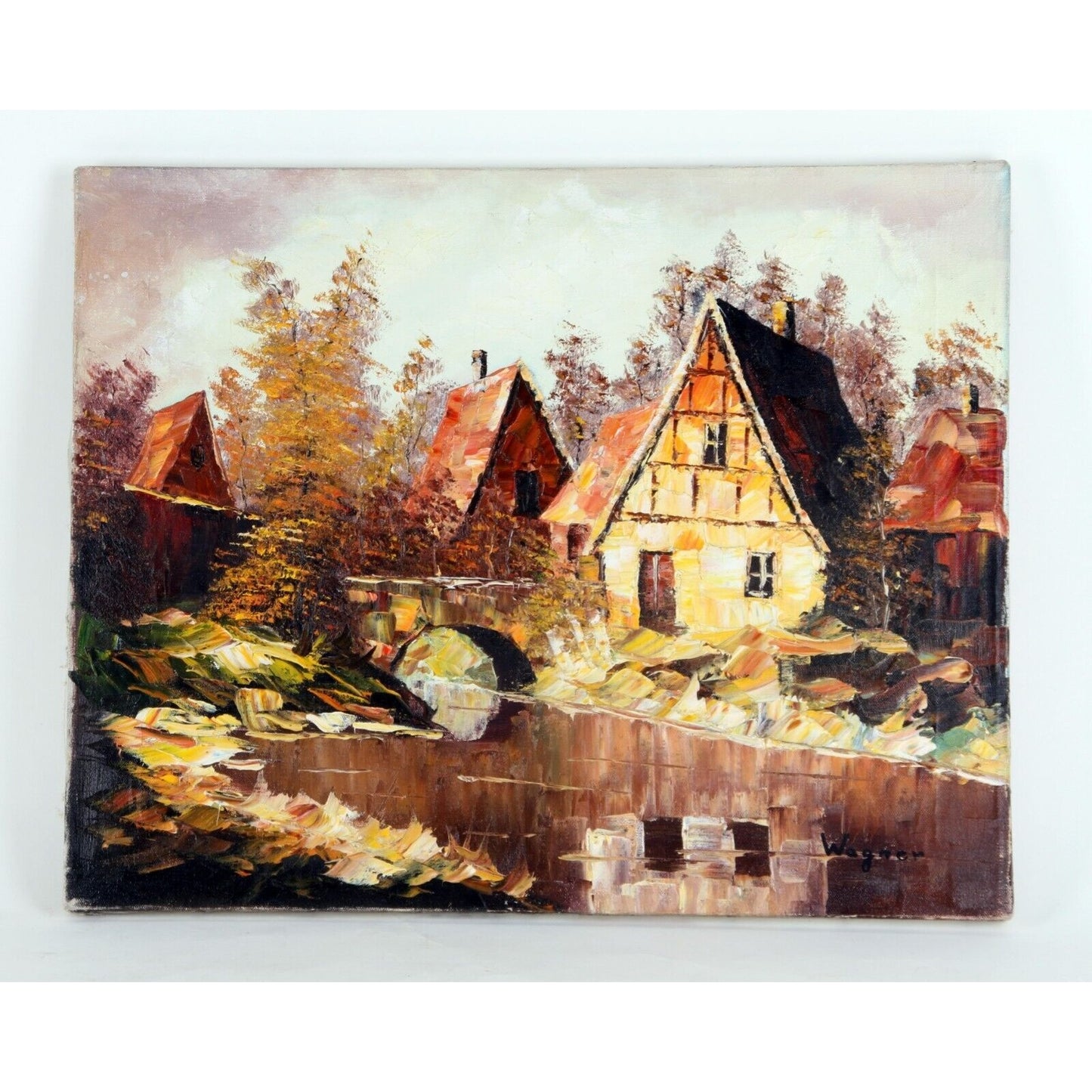 UNTITLED HOUSE PAINTING BY WAGNER OIL ON CANVAS 16" x 20" UNFRAMED