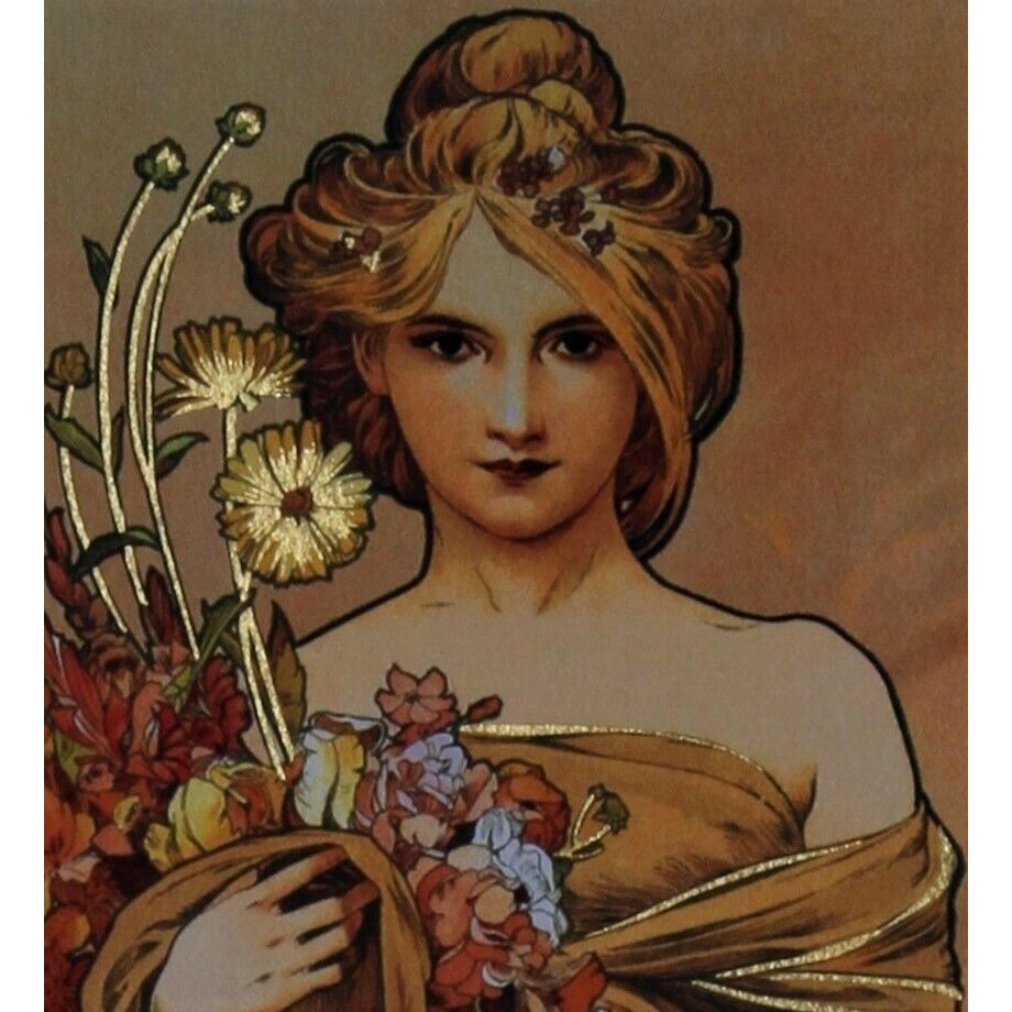 "The Seasons: Spring" (1900) by (After) Alphonse Mucha Signed No. 232/475 Giclée