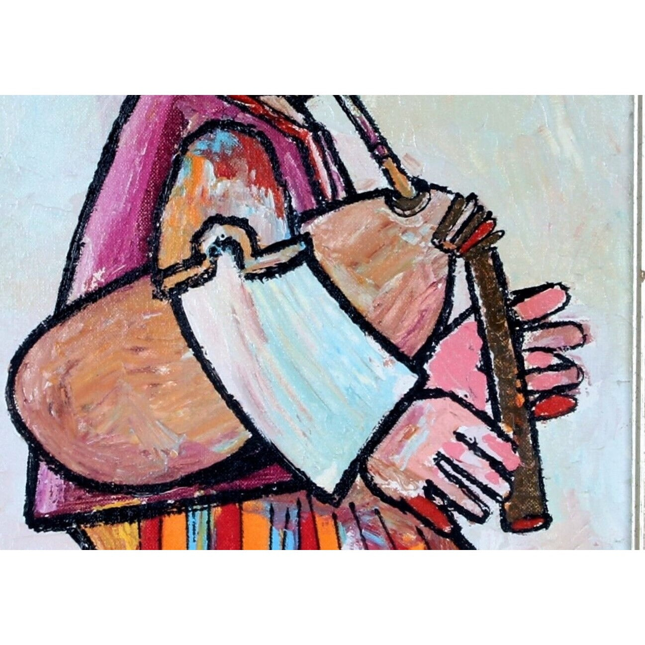 Jovan Obican: The Bagpiper - Acrylic Painting Signed