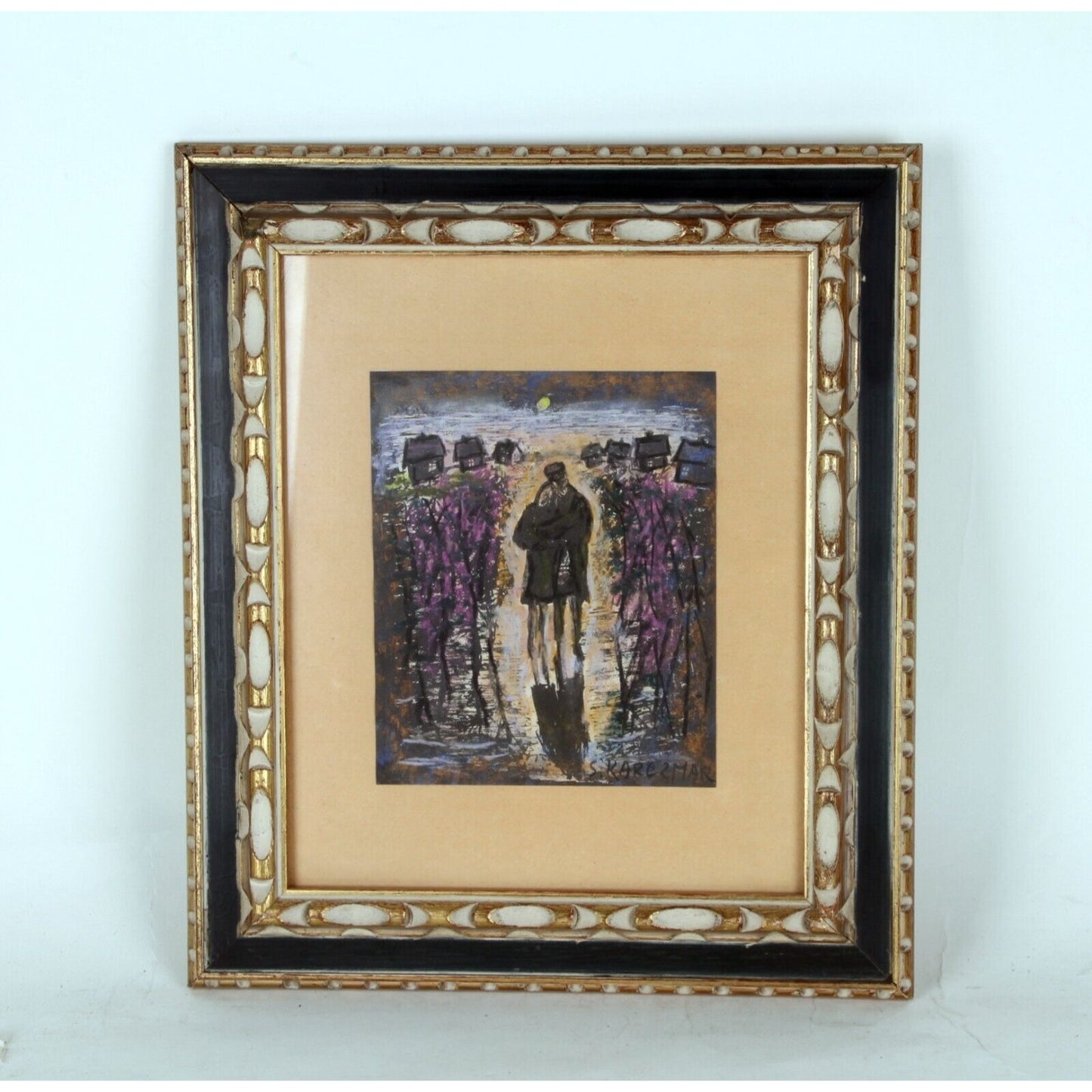 "Untitled" by S. Karczmar, Gouache/Watercolor on Paper, 13x15 Framed