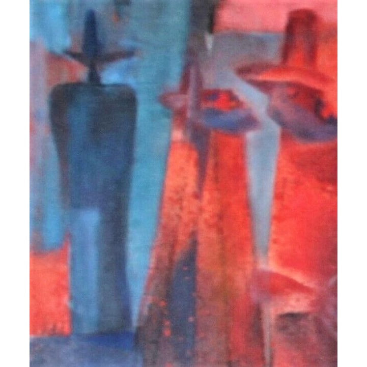 Joseph Wolins: "Dance of the Hassidim" - Oil Painting on Canvas Signed 1962