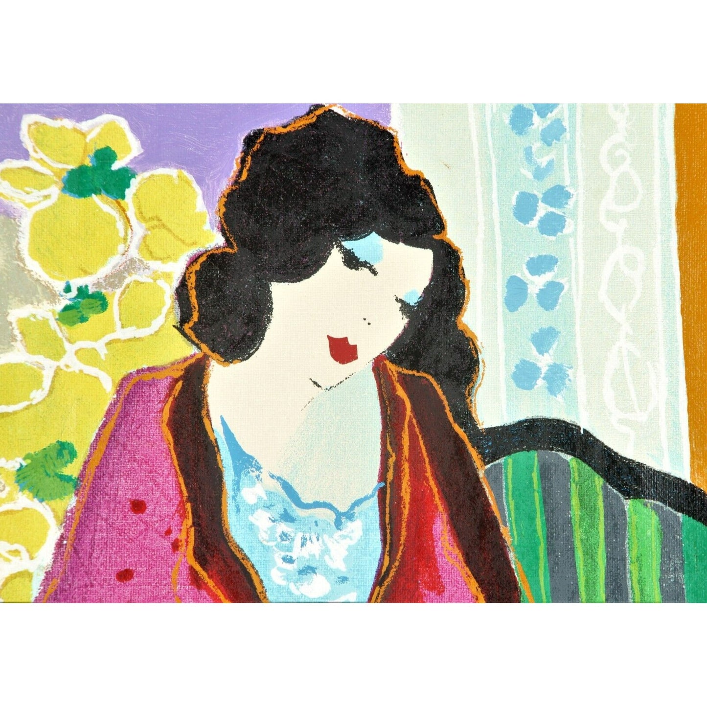 "Reveuse" by Itzchak Tarkay Hand-Embellished Serigraph on Linen Signed #48/100