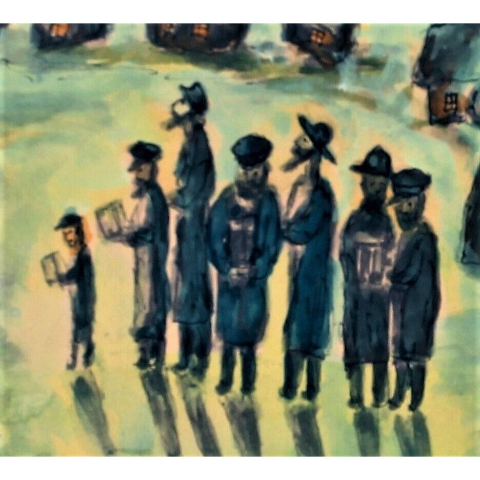 Simon Karczmar: Birkat Halevana (Blessing the New Moon) Oil Painting Signed