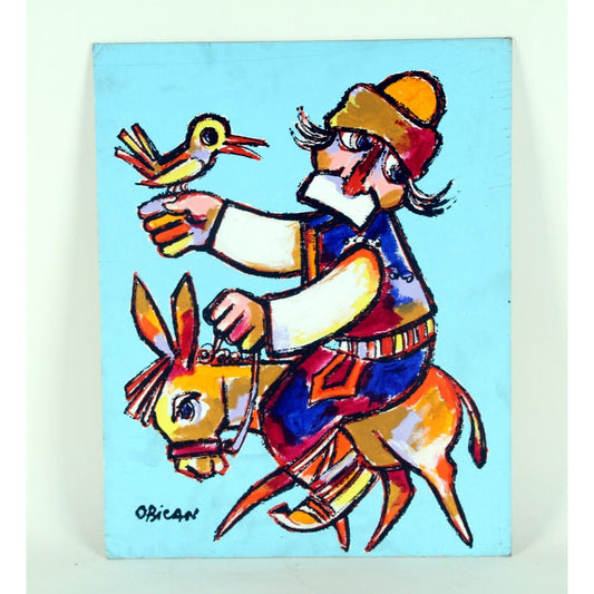 "The Donkey Rider" by Jovan Obican, Oil Painting on Canvas, 20x16