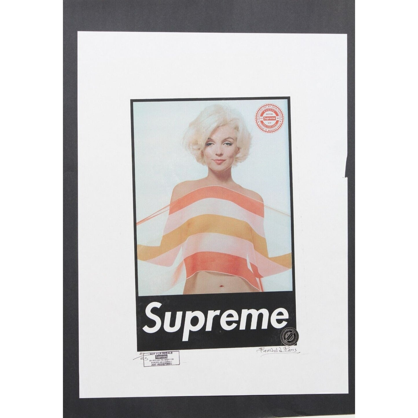Supreme Marilyn Monroe Print By Fairchild Paris LE 21/25